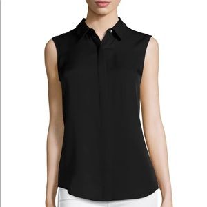 NWT Theory Tanelis Sleeveless Silk Blouse Size P (00/0)